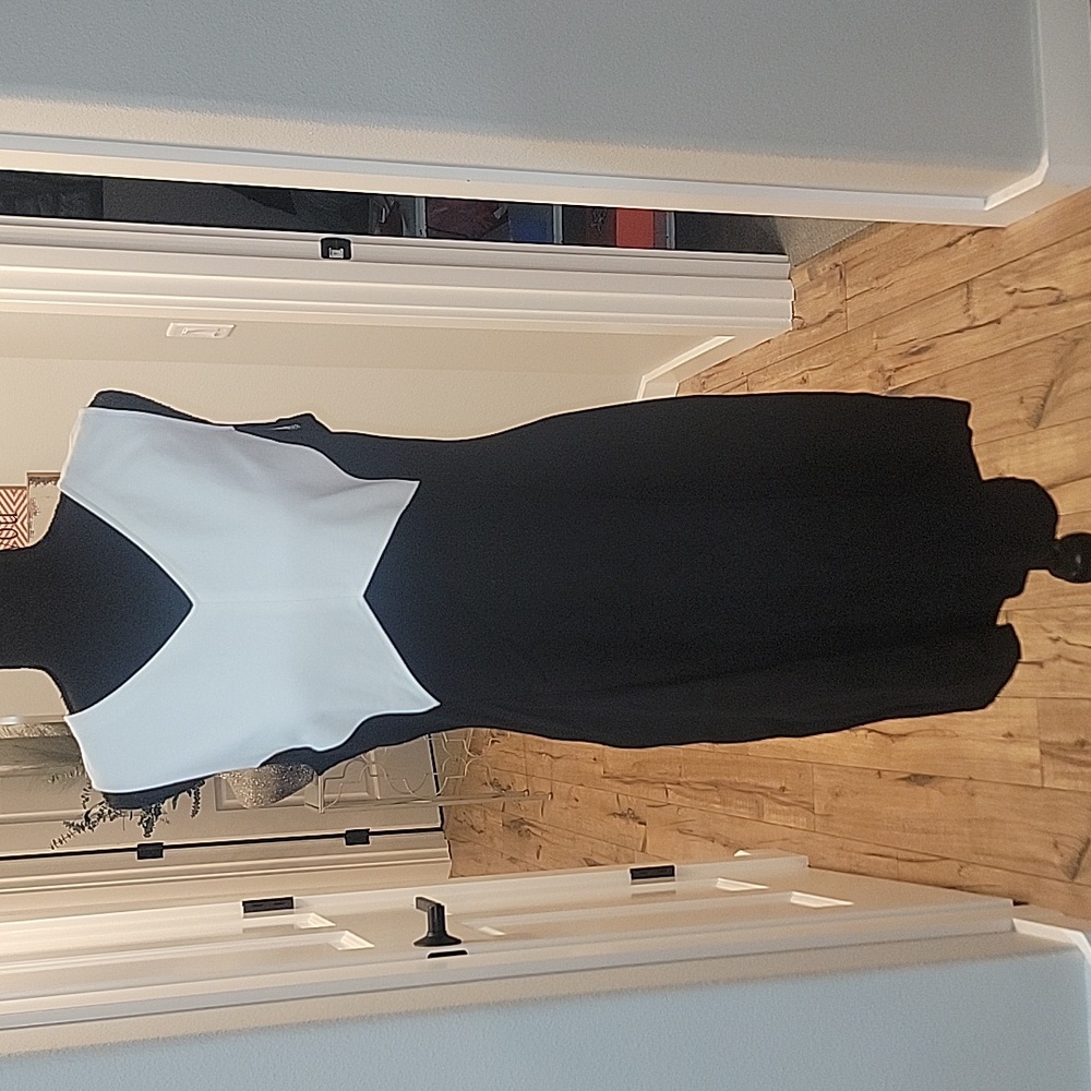 White & Black Sleeveless Kenneth Cole New York Dress (14P)